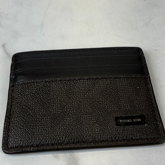 Michael Kors Brown Signature Card Holder Slim Wallet Men’s Women’s Unisex - Picture 2 of 8